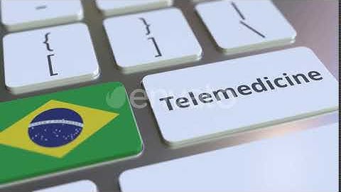 Telemedicine Text and Flag of Brazil on the Computer Keyboard | Motion Graphics - Envato elements
