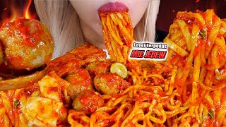 LEVEL TERPEDAS‼️ ASMR MIE JEBEW SPESIAL BAKSO URAT SUPER KOMPLIT KHAS GARUT 😈SPICY MEATBALL NOODLE🔥