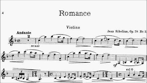 ABRSM Violin 2020-2023 Grade 7 B9 Sibelius Romance 4 Pieces Op.78 No.2 Sheet Music