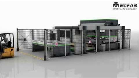 Automated Storage Retrieval System AS/RS For Sheetmetal With Stand Alone Laser Cutting Machine