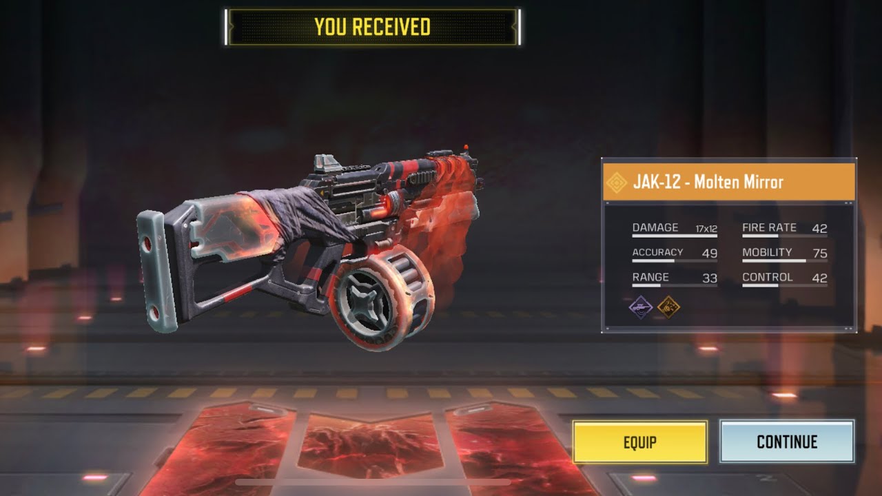 JAK-12 molten mirror | legendary shotgun | rogue revenge draw | codm | s2 | 2022