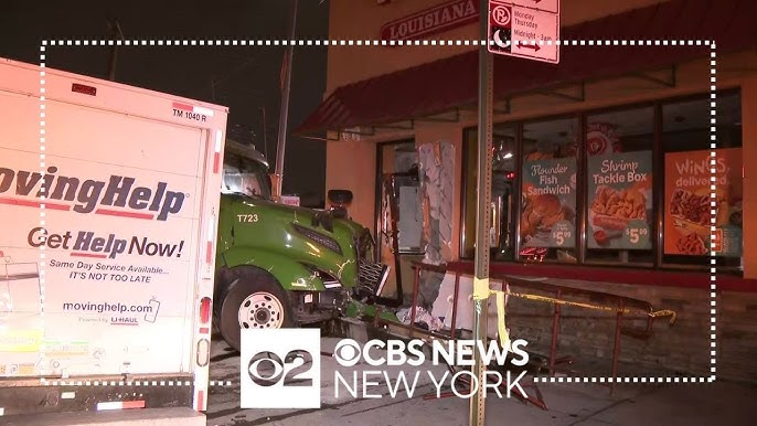 Tractor Trailer Sedan Slam Into Popeyes In Brooklyn