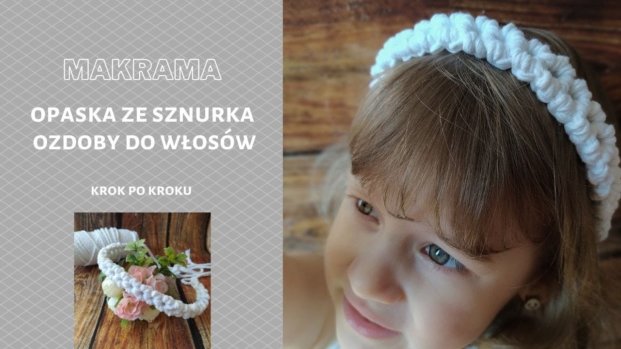 Makrama  Opaska na włosy - ozdoby do włosów ze sznurka - macrame hair band