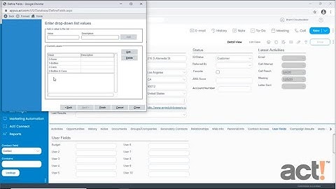 Act! CRM Classic Training Video: Creating a Dropdown List