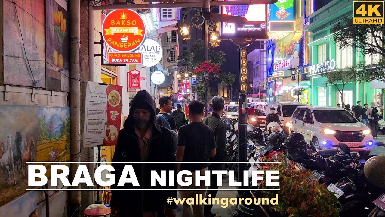 Night walking around THE BRAGA STREET❗Kota Bandung City- West Java Barat ⁉️from Braga City Walk Mall