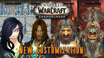 WoW Shadowlands PTR 9.1.5 - New Customization for Void Elf and High Mountain Tauren - Pt.2