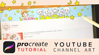 Procreate Tutorial How To Create Youtube Banner Channel Art On Ipad Chibi Style Youtube