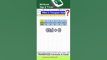 #ExcelTranspose#TransposeFunction#SwitchColumnsAndRows#ExcelTips#ExcelTricks#Shorts#Reels#Tranding