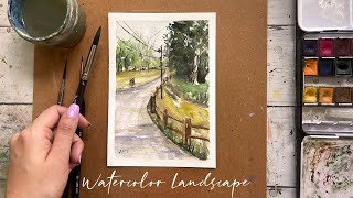 Watercolor Landscape | Learn to Paint | Countryside Painting