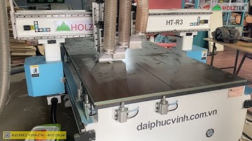 ✅ Máy cnc 3 đầu HT-R3, test cắt ván MDF làm nội thất, tủ bếp, tủ áo