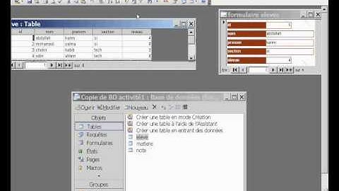 Partie 3 - Exercice Base de données Access - Formulaire de saisie