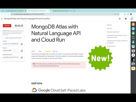MongoDB Atlas with Natural Language API and Cloud Run || #qwiklabs || #GSP1094  [With Explanation🗣️]
