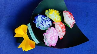 一张纸巾秒变美丽的康乃馨，做法超简单，三八节好礼物