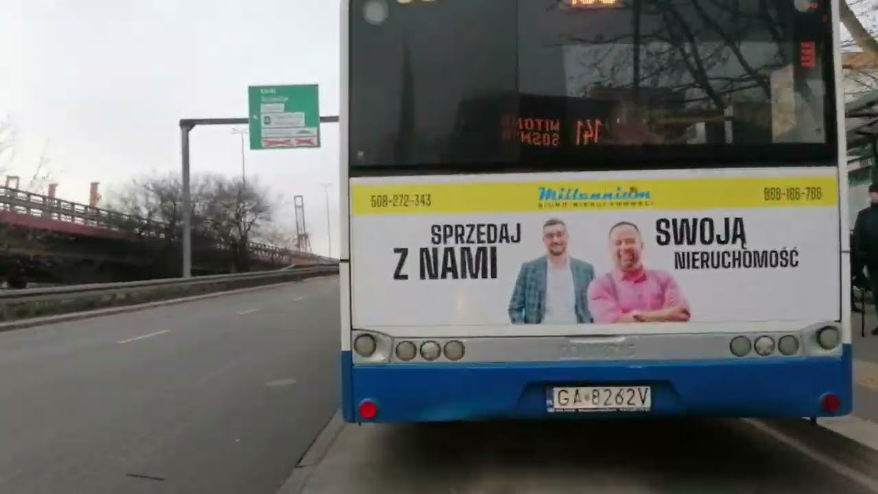 Autobusem po Gdyni Linia 141 Cała Trasa. Timelapse