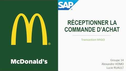 SAP - MIGO - Réceptionner une commande d