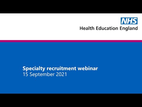Specialty recruitment webinar - 15 September 2021