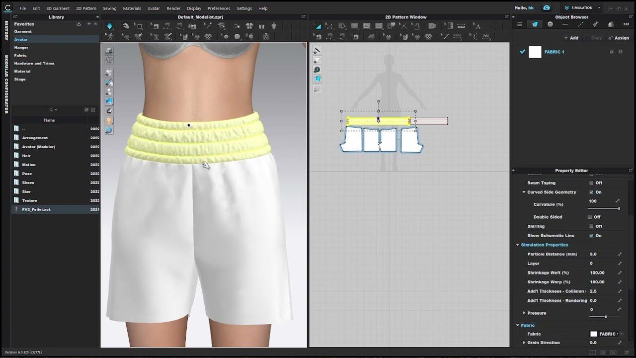CLO 3D SHORTS How to make Elastic Waistband in Clo3D YouTube