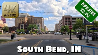 Driving Around Downtown South Bend, IN and Notre Dame Campus in 4k Video