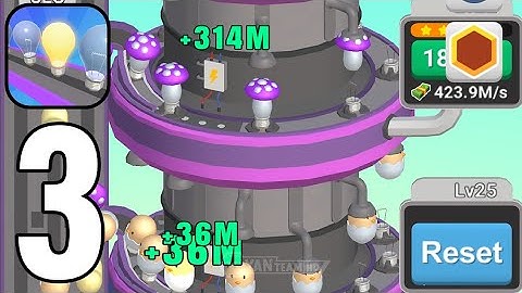 Idle Light Bulb - Gameplay Walkthrough Part 3 Production of light bulbs (Android,iOS)