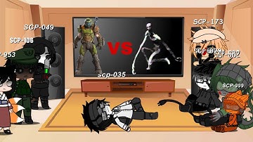 Gacha Club Reaction:[SCPs React To Doomslayer Vs SCP 096 1] [🇸🇦+🇺🇸] [No Part 2 The Reason in Descr]