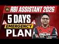 5 Days EMERGENCY PLAN 🚨 | RBI Assistant 2026 English Strategy | By Anubhav Sir