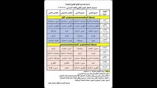 جدول امتحانات الدور الثاني 🙂  مدرسة فتح الفتوح للبنات  \الانبار \ القائم