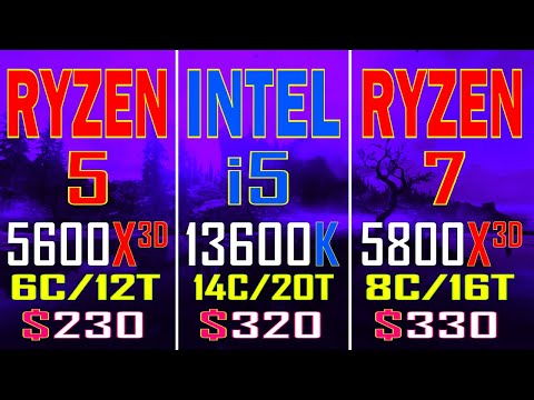 RYZEN 5 5600X3D vs INTEL i5 13600K vs RZEN 7 5800X3D // PC GAMES BENCHMARK TEST ||