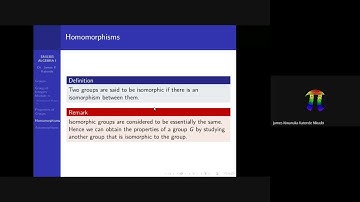 ALGEBRA I,  SMA303|| Lecture 4 (Homomorphisms)