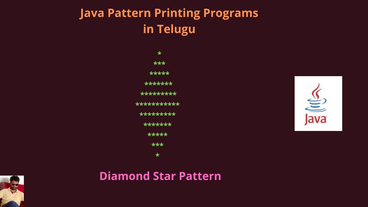 Java | Diamond star pattern | #tvstreetechnologies - YouTube
