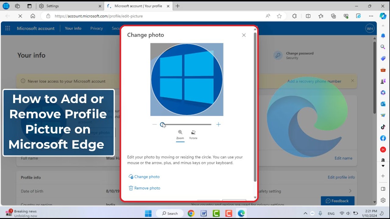 How To Change Profile Picture On Microsoft Edge Windows YouTube How To Change Profile Picture On Microsoft Edge Windows YouTube
