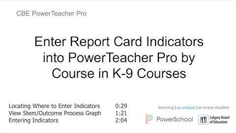 Enter Report Card Indicators into PowerTeacher Pro by Course in K-9 Courses