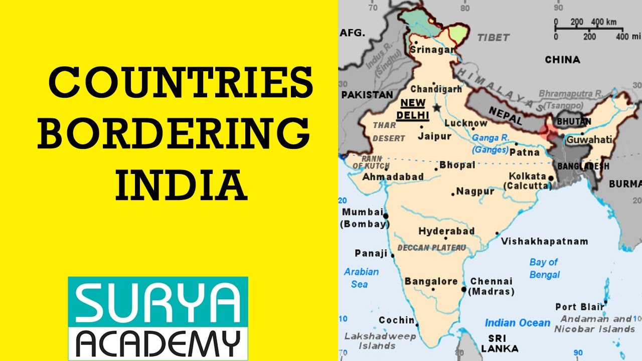 India Map With Border Countries