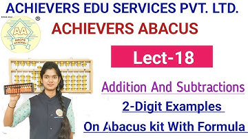 Abacus Addition&Subtraction//Abacus 2-Level#2-Digit Examples With Formula On abacus Lect-18