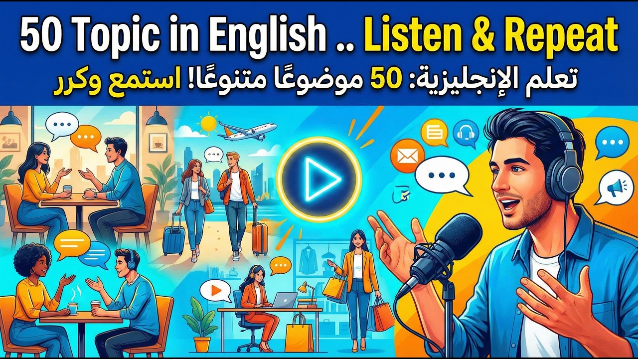 50 topic .. listen and repeat | Slow English Listening & Fluency Practice Learn English with A1 & A2