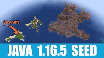 Minecraft Java 1.16.5 Seed: Mushroom island with a separated island village at spawn