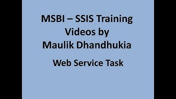 MSBI - SSIS - Web Service Task