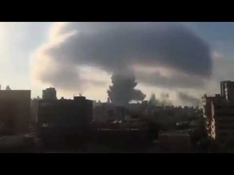 Closer angel from massive explosion in Beirut Lebanon