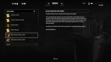 BOOKS: Blood-soaked military orders (Witcher 3 In-Game Lore Read Aloud)