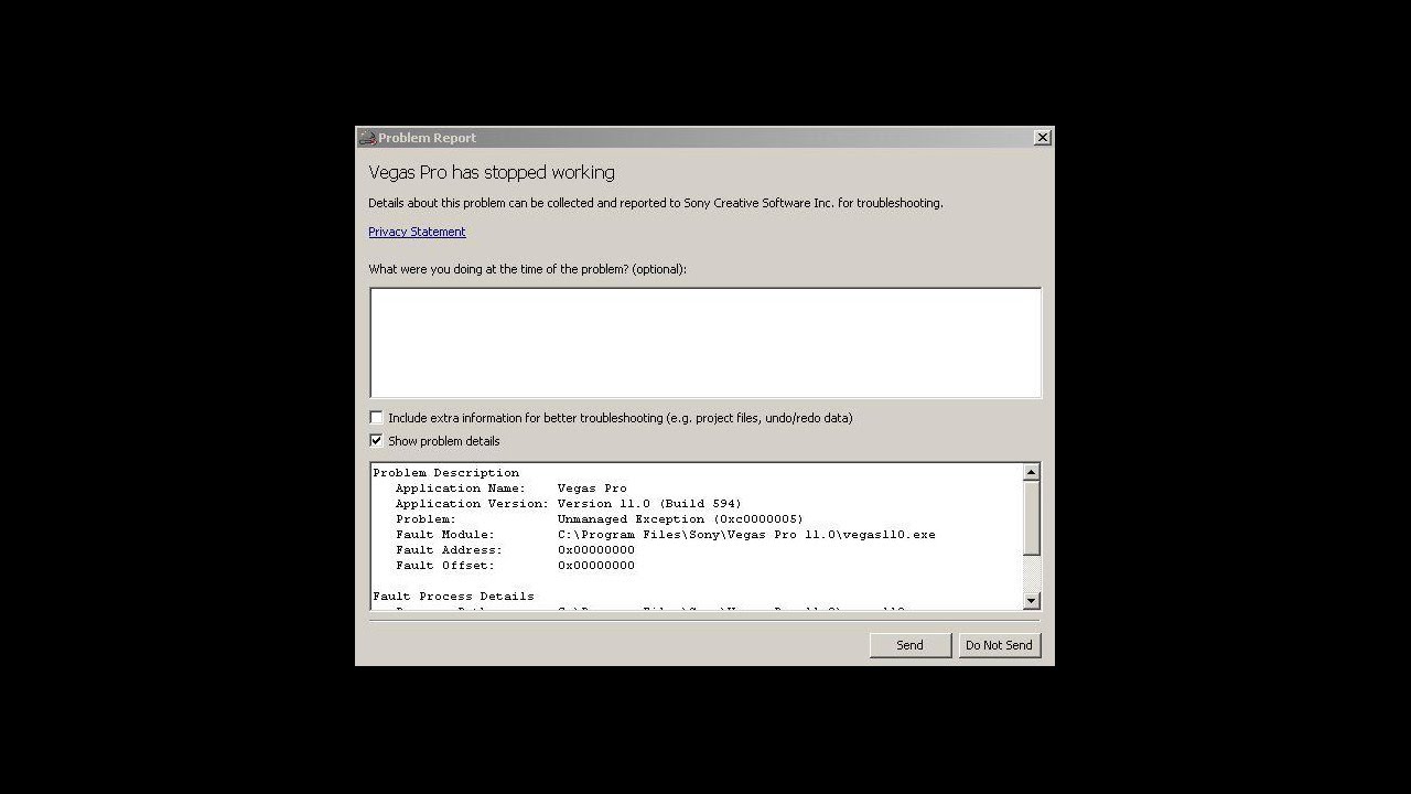 Sony Vegas 9 Ausnahmefehler