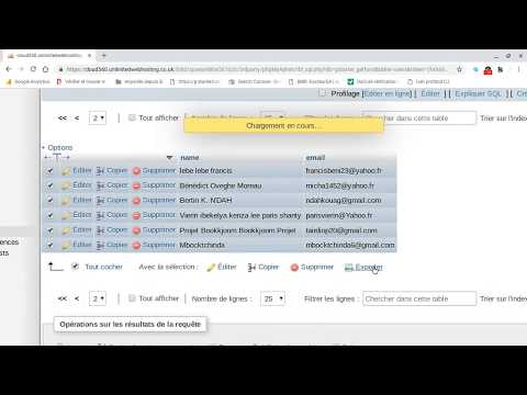 Comment exporter des adresses emails depuis phpMyAdmin