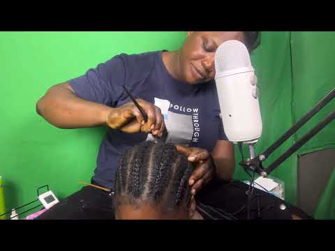 ASMR✨SOFT WHISPER GUM CRACKING, WITH SCALP SCRATCHING AND  SCALP MASSAGE BETWEEN MY SISTERS BRAID.