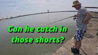 Float fishing at Port Talbot pier.