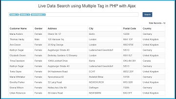 Live Data Search with Multiple Value in PHP using Ajax