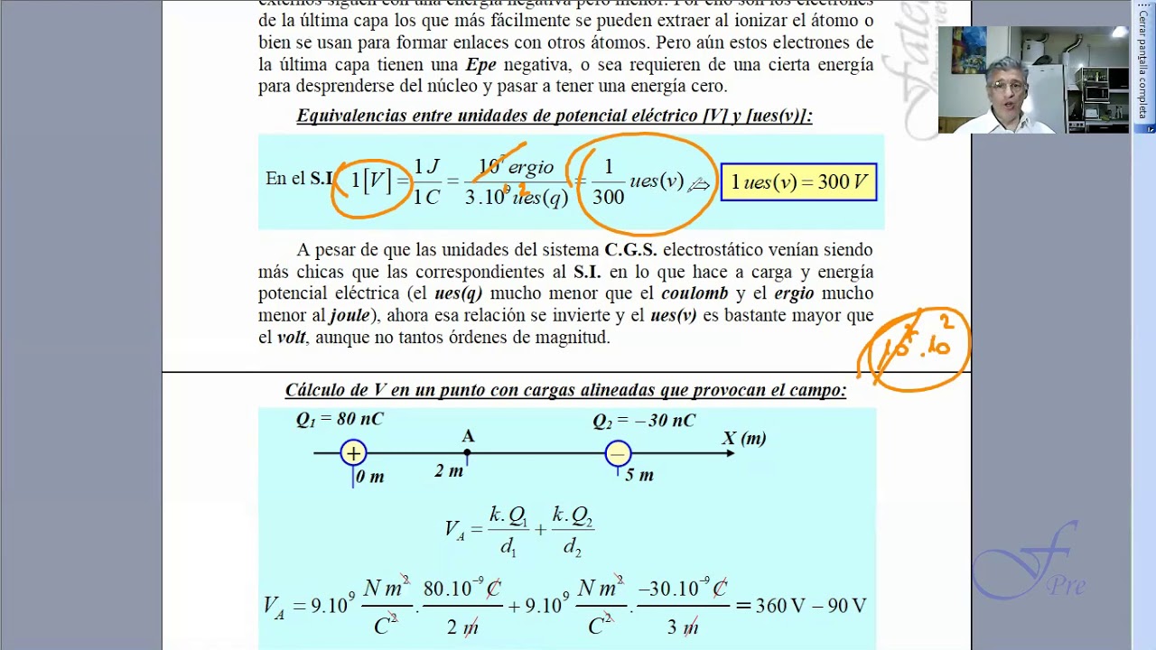 Unidad de potencial eléctrico en el sistema C.G.S. electrostático: el