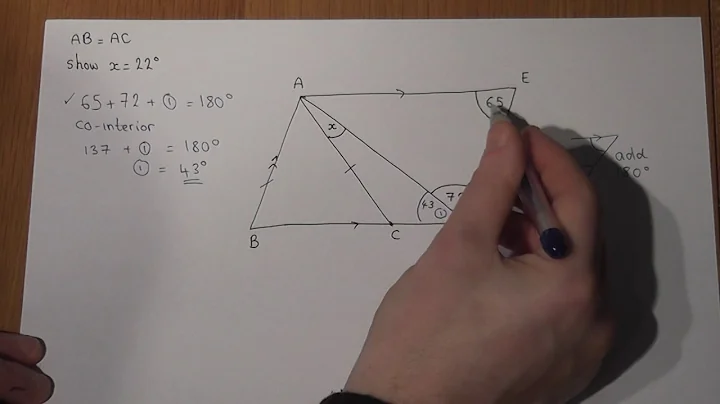 GCSE Maths: geometry and angles: co-interior and parallel sides