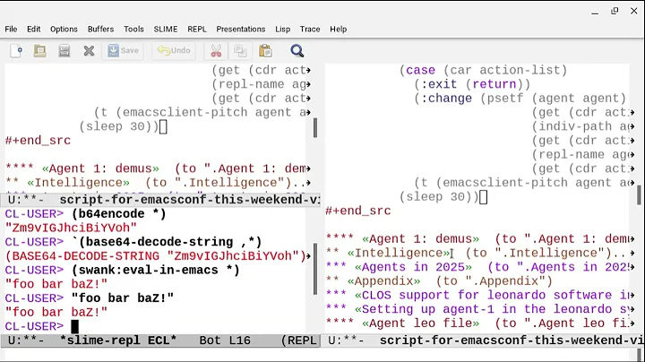 EmacsConf 2025: Common Lisp images communicating like-a-human through shared Emacs slime and eev