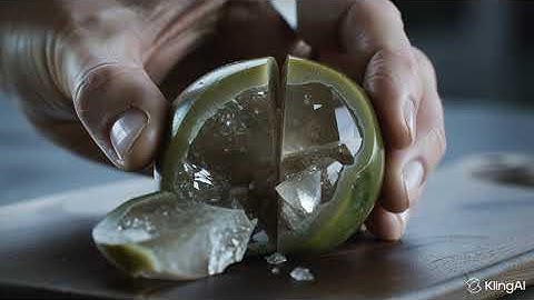 AI-Generated Visual ASMR | Cutting a Surreal Crystal Fruit