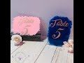 Painting Acrylic Signs for Wedding Table Numbers