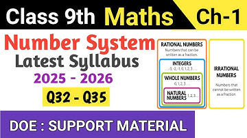 Class 9 Maths Chapter 1 Number System DOE Support Material | Q32-Q35