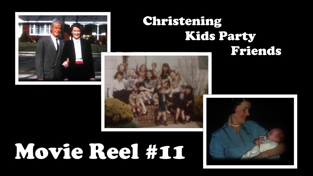 16mm Movie Reel 11 - 1950's Christening - Kids Party - Friends and Family
